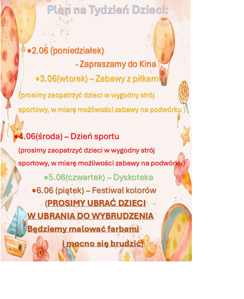 Dzień Dziecka w Naszym Przedszkolu